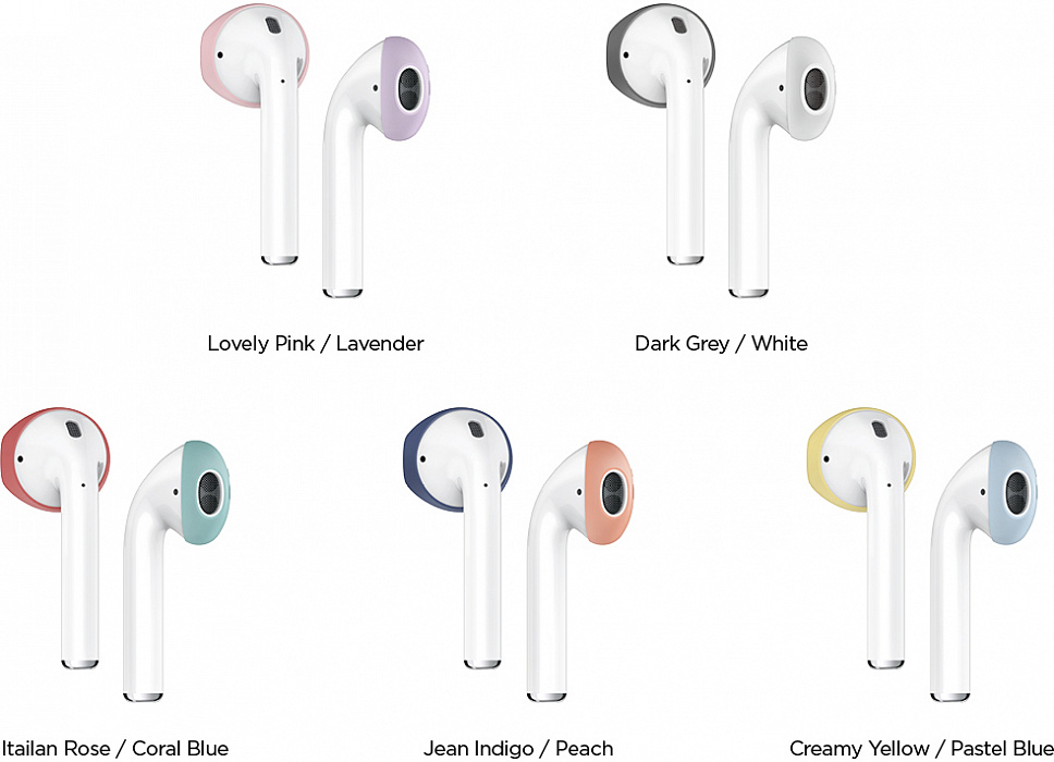 Держатель Elago Secure Fit (EAP-PADSM-IROCBL) для наушников Apple AirPods (Italian Rose/Coral Blue) купить в интернет-магазине icover