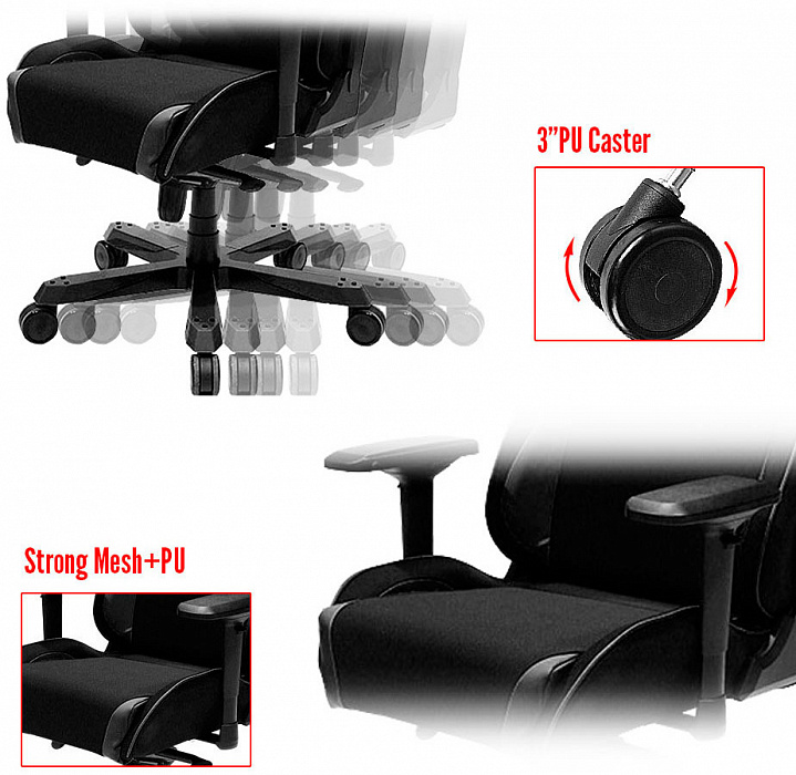 DXRacer OH/KS11/N - компьютерное кресло (Black) купить в интернет-магазине icover