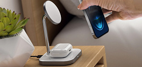 Магнитное БЗУ — Satechi Magnetic 2-in-1 Wireless Charging Stand 