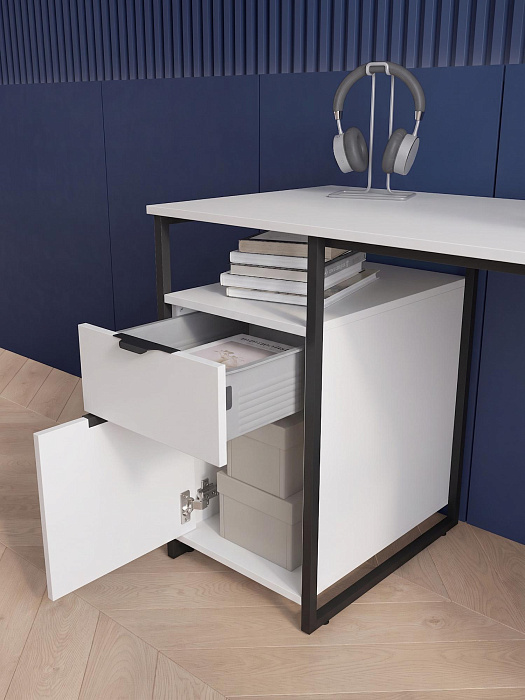 Стол письменный лофт RIDBERG NEVADA  (White/Black) купить в интернет-магазине icover