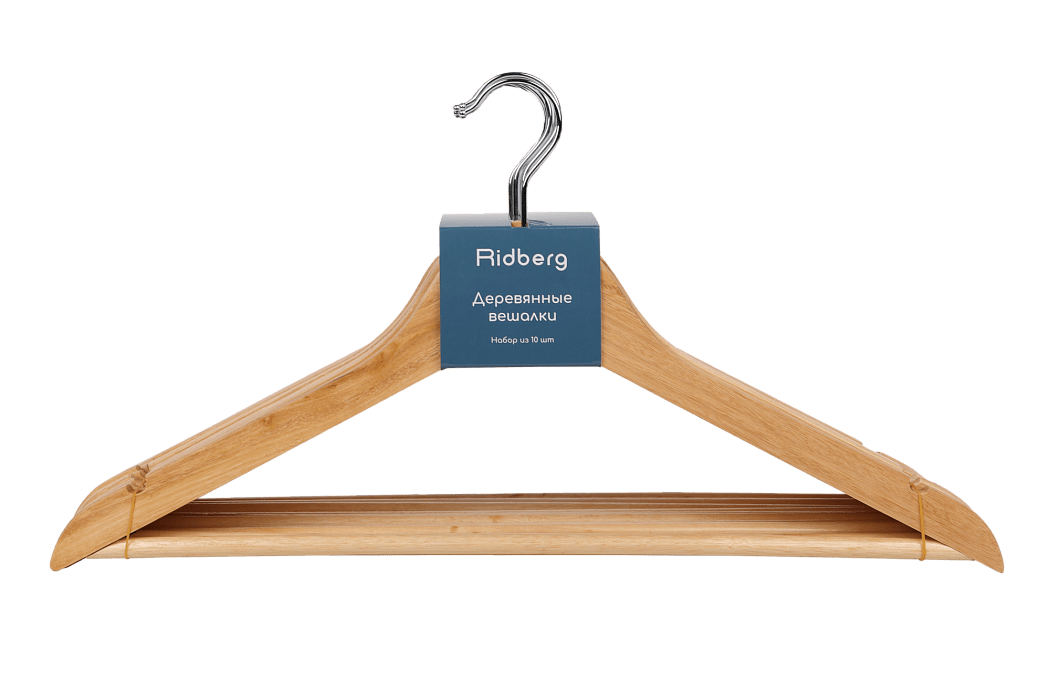 Вешалка-плечики для одежды Ridberg Wood 10 шт. (Brown) купить в интернет-магазине icover