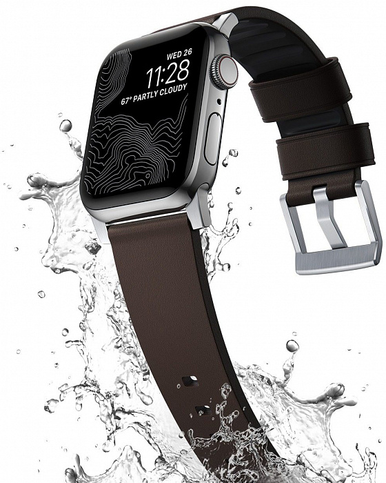 Ремешок Nomad Active Strap Pro (NM1A4MSNW0) для Apple Watch 42/44 mm (Brown/Silver) купить в интернет-магазине icover