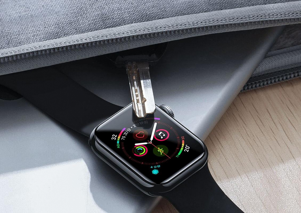 Защитное стекло Baseus Full-screen Curved Tempered Glass (SGAPWA4-H01) для Apple Watch series SE/6/4 44mm (Black) купить в интернет-магазине icover