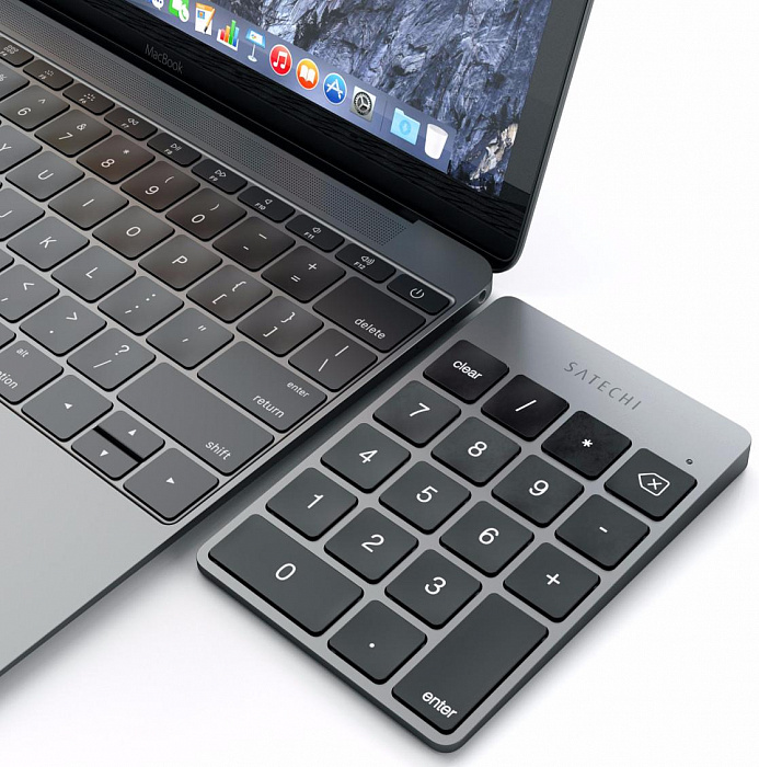 Беспроводная цифровая клавиатура Satechi Slim Rechargeable Bluetooth Keypad ST-SALKPM (Dark Grey) купить в интернет-магазине icover