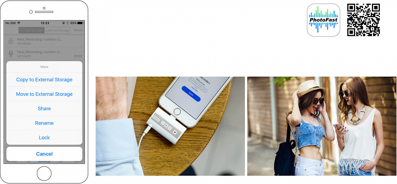Рекордер PhotoFast Call Recorder для iOS-устройств (White) купить в интернет-магазине icover