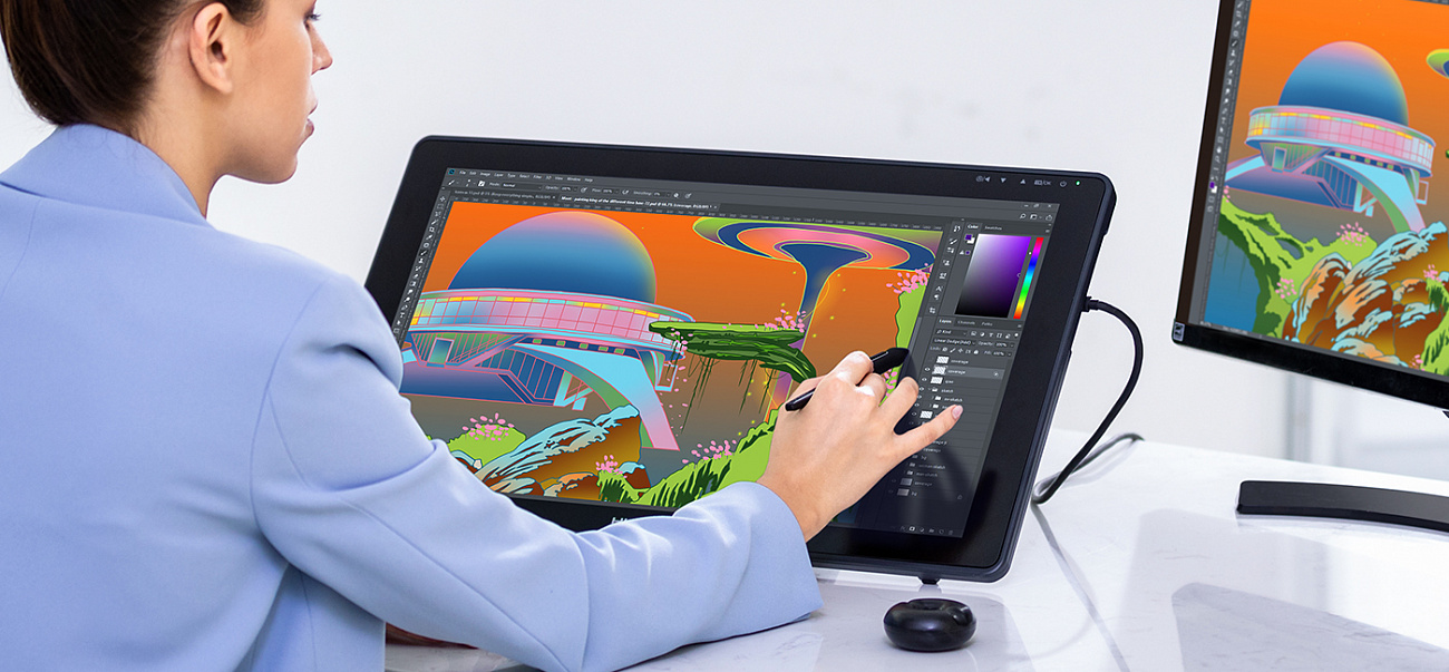 Сенсорный монитор Huion Kamvas 22 Plus (Black) купить в интернет-магазине icover