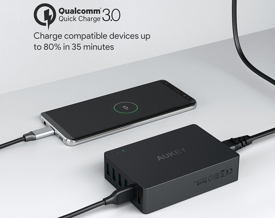 Сетевое зарядное устройство Aukey PA-T11 (Black) купить в интернет-магазине icover