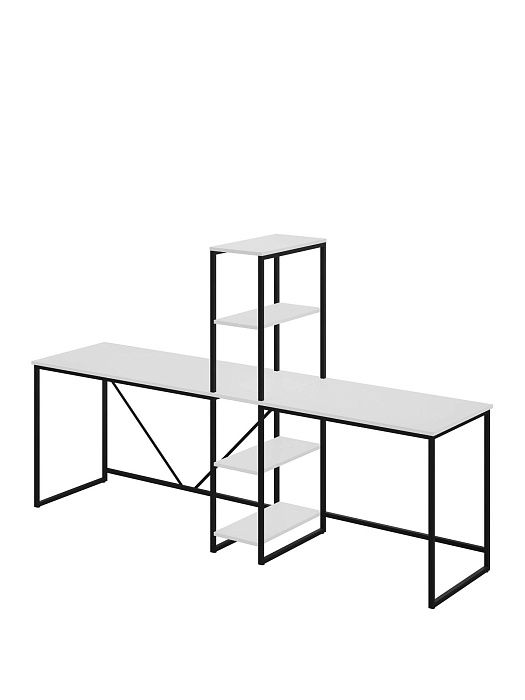 Стол письменный угловой лофт RIDBERG ФЛОРИДА (White/Black) купить в интернет-магазине icover
