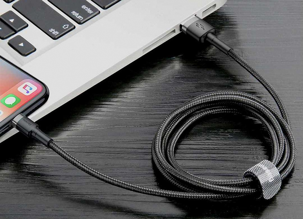 Кабель Baseus Cafule (CALKLF-RG1) USB/Lightning 3m (Grey/Black) купить в интернет-магазине icover