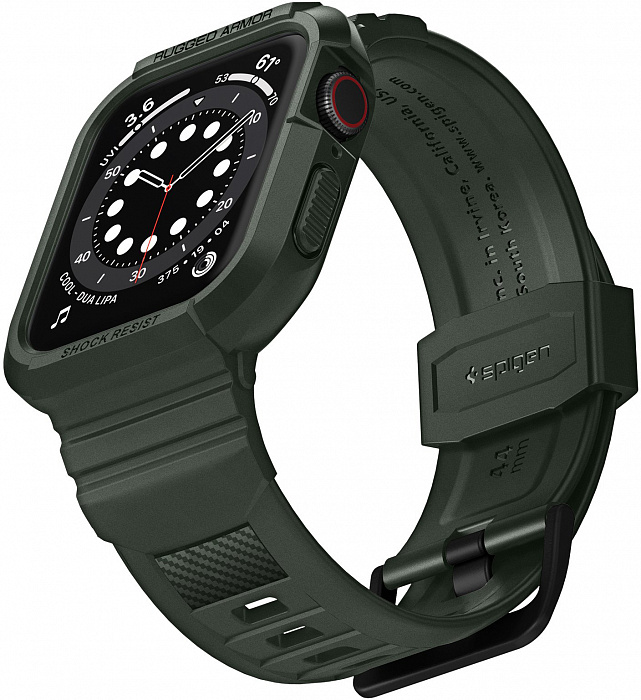 Чехол Spigen Rugged Armor Pro (062CS26016) для Apple Watch series 7/SE/6/5/4 45mm/44mm (Military Green) купить в интернет-магазине icover
