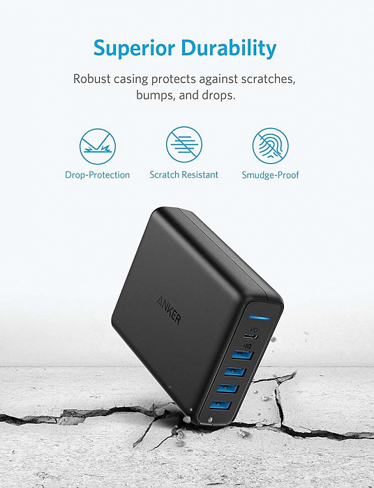 Сетевое зарядное устройство Anker PowerPort I PD A2056311 with 1 PD and 4 PIQ (Black) купить в интернет-магазине icover