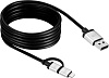 Кабель для iPod, iPhone, iPad Just Mobile AluCable Duo 1.5m USB to Micro-USB and Lightning DC-169 (Black) купить в интернет-магазине icover