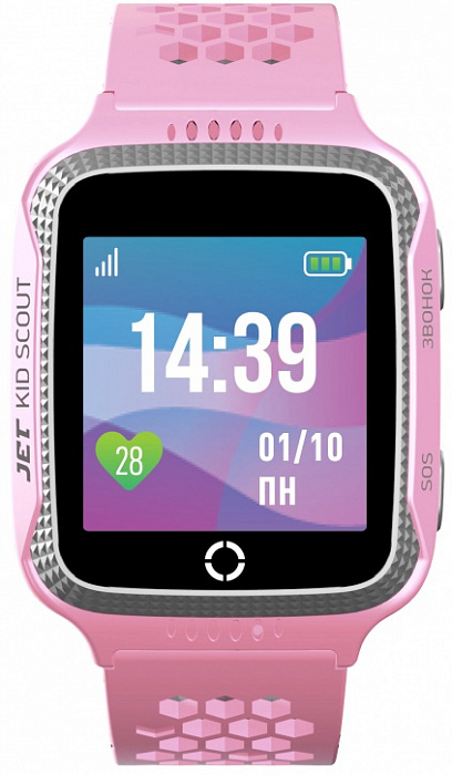 Детские умные часы Jet Kid SCOUT (Pink/Grey) купить в интернет-магазине icover
