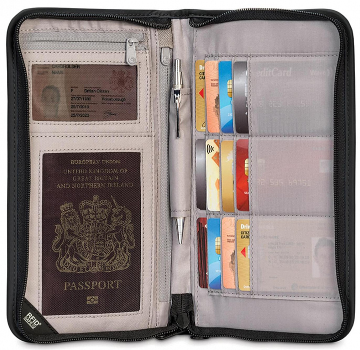 Кошелек Pacsafe RFIDsafe V200 (Black) купить в интернет-магазине icover