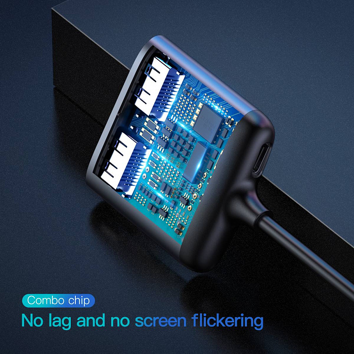 Переходник Baseus Enjoy HUB USB Type-C - HDMI 2x PD HD - USB Type-C (CAHUB-I0G) (Deep Grey) купить в интернет-магазине icover