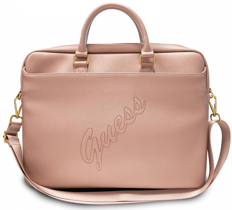 Сумка Guess Saffiano Script Logo (GUCB15PUSASPI) для ноутбука 15'' (Pink) купить в интернет-магазине icover