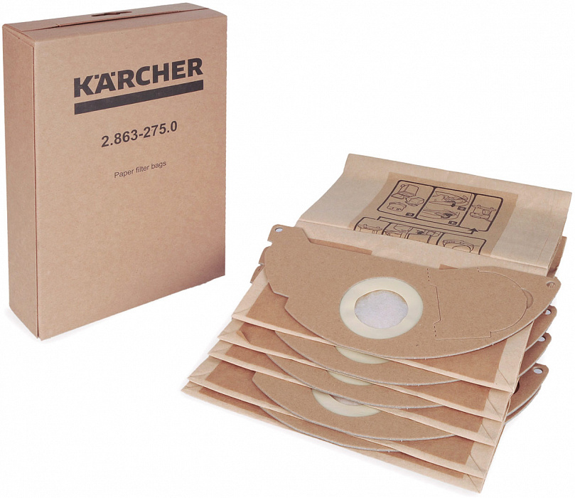 Фильтр-мешки для пылесоса Karcher WD 2 5pc (Brown) купить в интернет-магазине icover