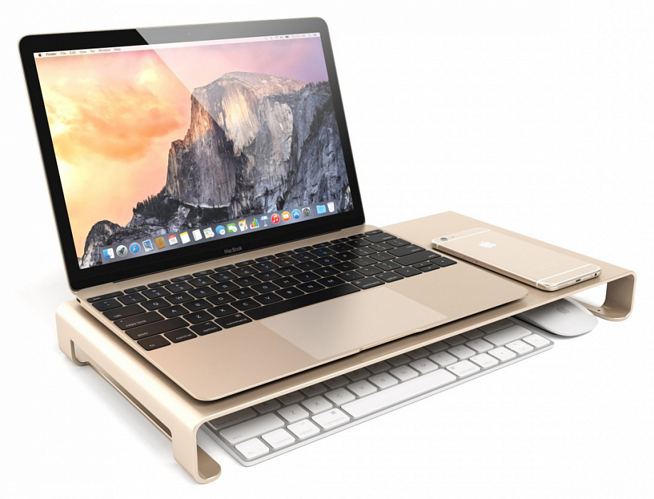 Подставка для монитора Satechi Universal Aluminum Unibody ST-ASMSG (Gold) купить в интернет-магазине icover