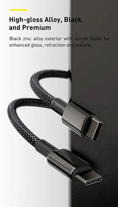 Кабель Baseus Tungsten CATWJ-01 USB-C 100W 1m (Black) купить в интернет-магазине icover