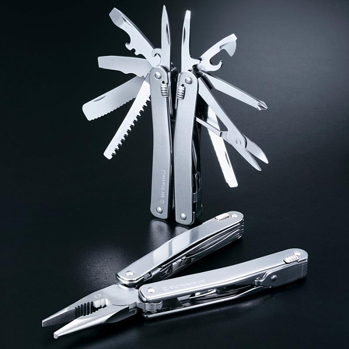 Мультитул Victorinox SwissTool Spirit II (3.0224.L) + кожаный чехол (Black) купить в интернет-магазине icover