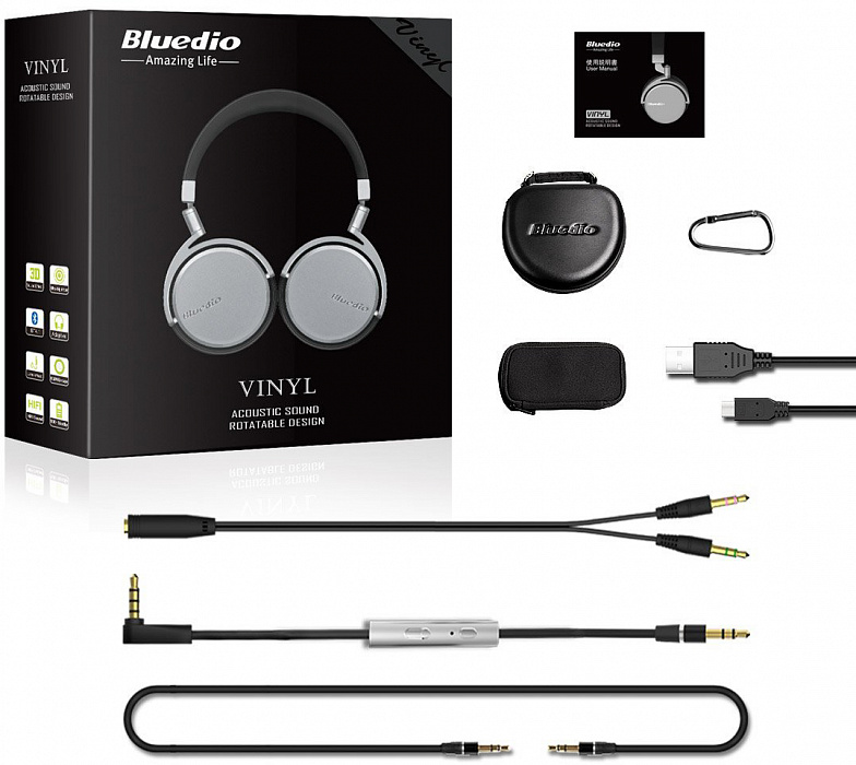 Bluetooth-наушники с микрофоном Bluedio Vinyl (Black) купить в интернет-магазине icover