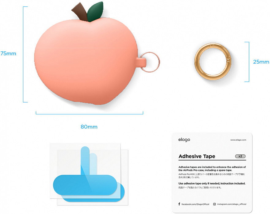 Чехол Elago Silicone Peach (EAPP-PEACH-PE) для AirPods Pro (Peach) купить в интернет-магазине icover