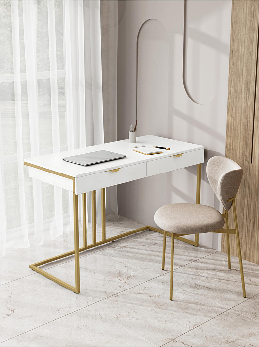 Стол письменный RIDBERG KENTUCKY (White/Gold) купить в интернет-магазине icover