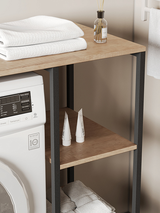 Стеллаж для стиральной машины RIDBERG COLORADO (Oak Nebraska/Black) купить в интернет-магазине icover