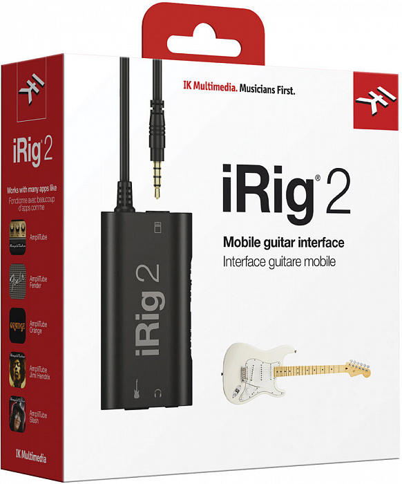 Аудиоинтерфейс для гитары IK Multimedia iRig 2 IP-IRIG2-PLG-IN (Black) купить в интернет-магазине icover
