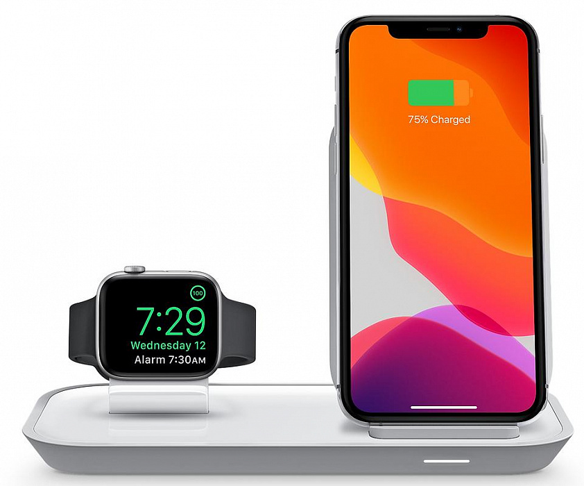 Беспроводное зарядное устройство Mophie 2 in 1 401305734 (White) купить в интернет-магазине icover
