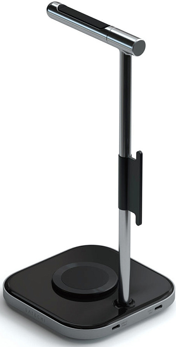 Подставка для наушников Satechi ST-UCHSMCM 2-In-1 Headphone Stand w/ Wireless Charger (Space Grey) купить в интернет-магазине icover