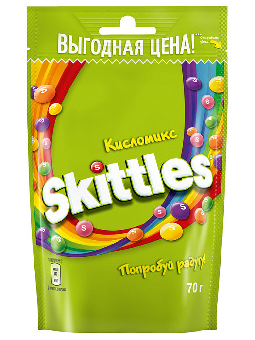Конфеты Skittles Фрукты (70 г.), КислоМикс (70 г.), 2 в 1 (70 г.)  купить в интернет-магазине icover