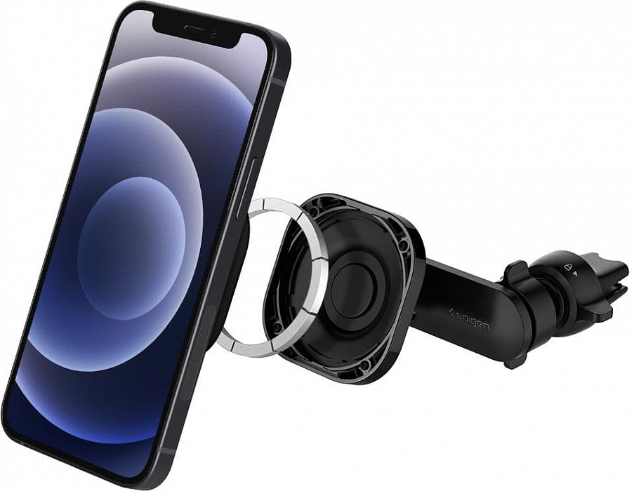 Автомобильный держатель Spigen OneTap Magnetic Car Mount Vent MagSafe (ACP02617) для iPhone 12 (Black) купить в интернет-магазине icover
