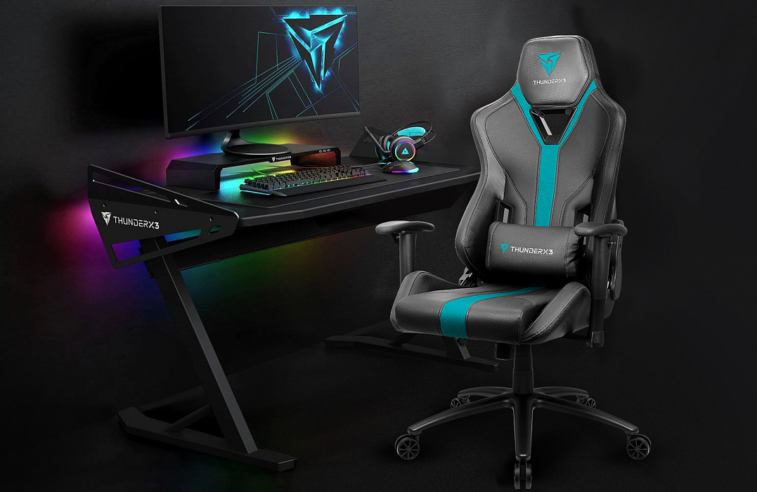 Игровое кресло ThunderX3 YC3 AIR (Black/Cyan) купить в интернет-магазине icover