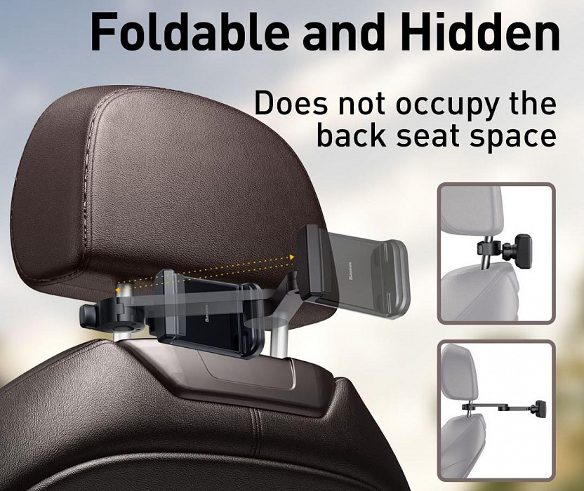 Автомобильный держатель Baseus Energy Storage Backseat Holder (WXHZ-01) с беспроводной зарядкой (Black) купить в интернет-магазине icover