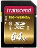 Карта памяти Transcend SDXC Ultimate Class 10 U3 UHS-I 64Gb TS64GSDU3X (Gold) купить в интернет-магазине icover