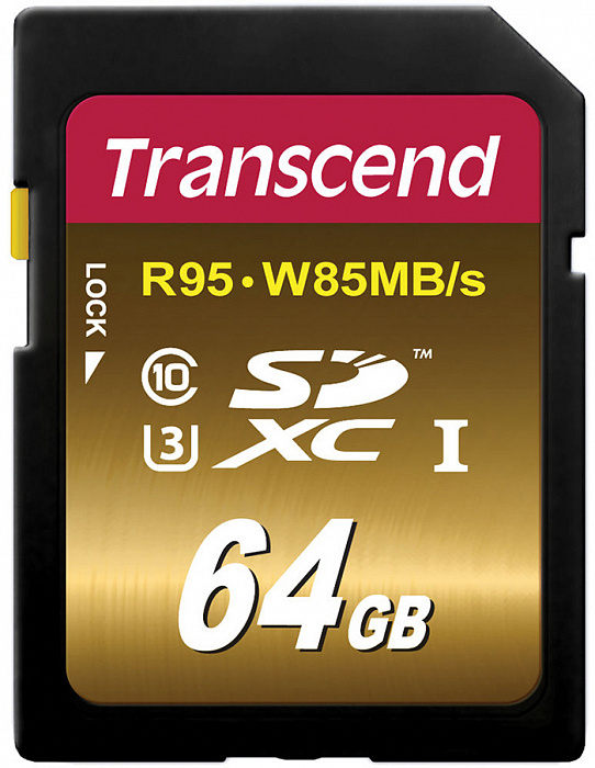 Карта памяти Transcend SDXC Ultimate Class 10 U3 UHS-I 64Gb TS64GSDU3X (Gold) купить в интернет-магазине icover