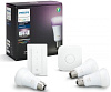 Комплект умных светодиодных ламп Philips Hue White and Color Ambiance E27 Starter Kit с пультом ДУ и блоком управления купить в интернет-магазине icover