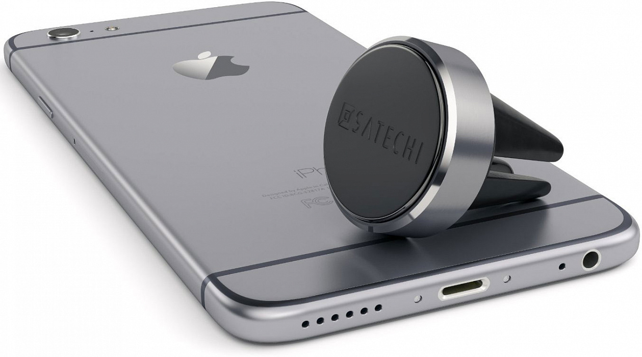 Satechi Aluminum Magnet Vent Mount (B019PJLU3W) - держатель для смартфона в воздуховод (Space Gray) купить в интернет-магазине icover