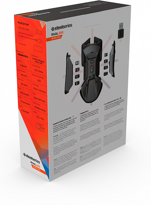 Игровая беспроводная мышь Steelseries Rival 650 1096107 (Black) купить в интернет-магазине icover