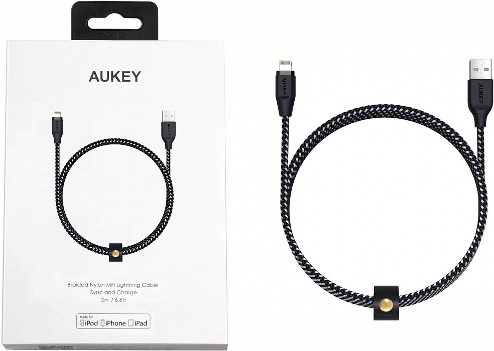 Кабель-переходник для iPod, iPhone, iPad Aukey CB-AL2 USB to Lightning (Black) купить в интернет-магазине icover