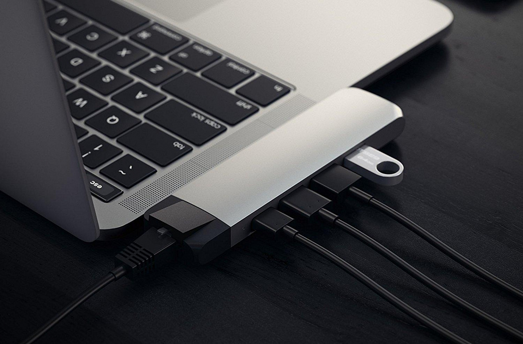 Хаб Satechi Aluminium Type-C Pro Hub Adapter with Ethernet (Silver) купить в интернет-магазине icover