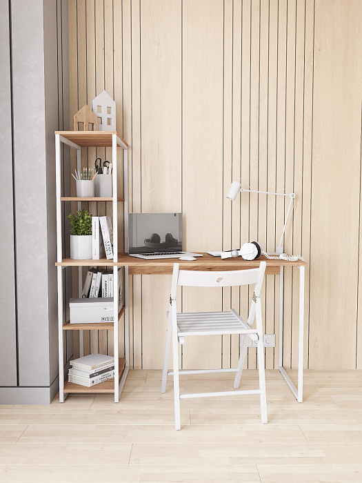 Стол-стеллаж лофт RIDBERG MEMPHIS (Oak/White) купить в интернет-магазине icover