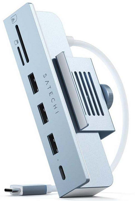 USB-концентратор Satechi Aluminum Type-C Clamp Hub (ST-UCICHB) для iMac 24" (Blue) купить в интернет-магазине icover