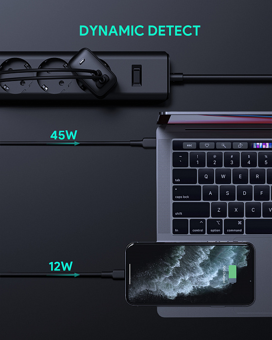 Сетевое зарядное устройство Aukey Omnia Mix PD 65W USB-A/C PA-B3 (Black) купить в интернет-магазине icover