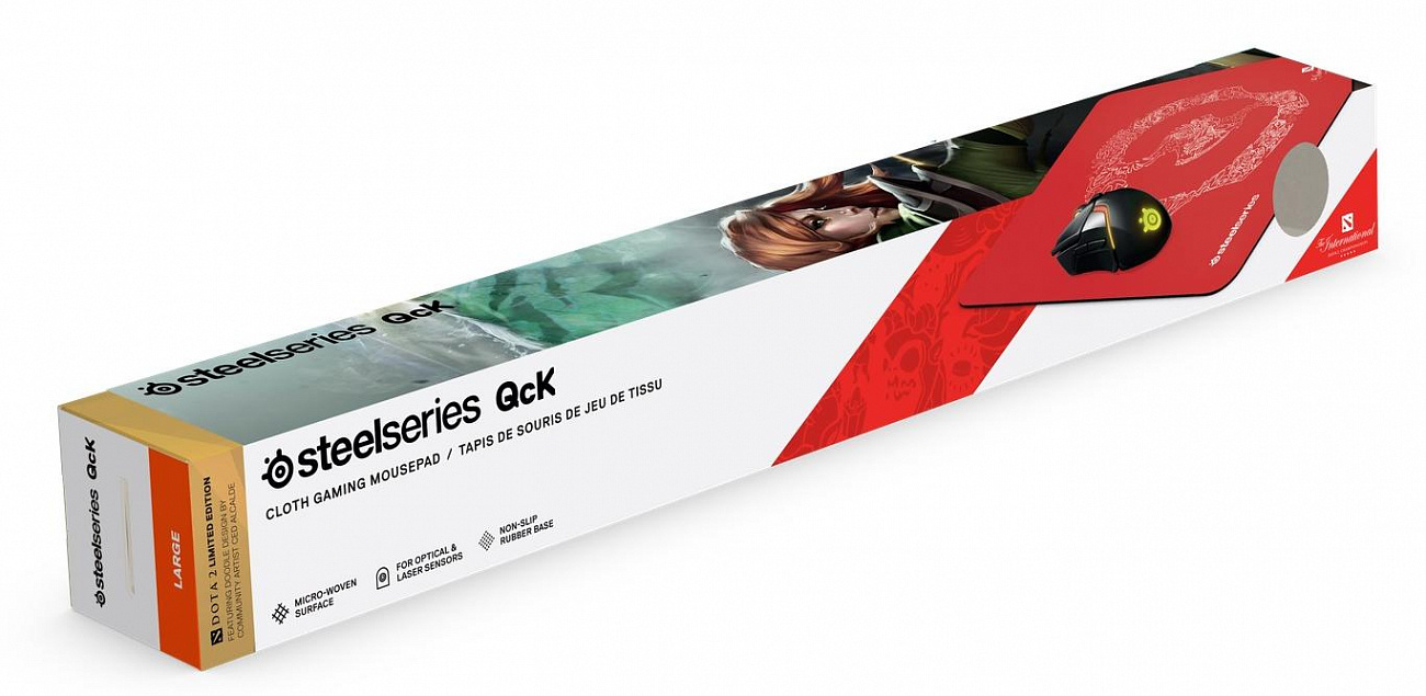 Коврик для мыши SteelSeries QcK Dota 2 TI9 Edition L (Red) купить в интернет-магазине icover