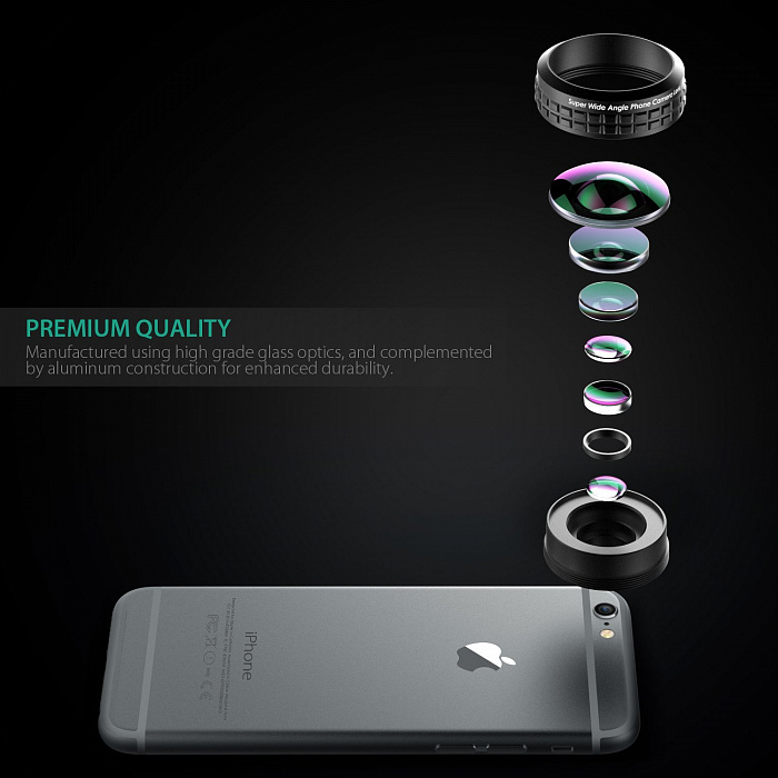 Широкоугольный объектив Aukey Optic Pro Super Wide Angle Lens PL-WD02 для мобильных устройств (Black) купить в интернет-магазине icover