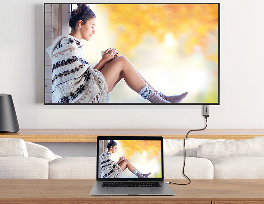 Кабель Baseus C-Video (CATSY-0G) USB-C/HDMI Male 1.8 м (Dark Grey) купить в интернет-магазине icover