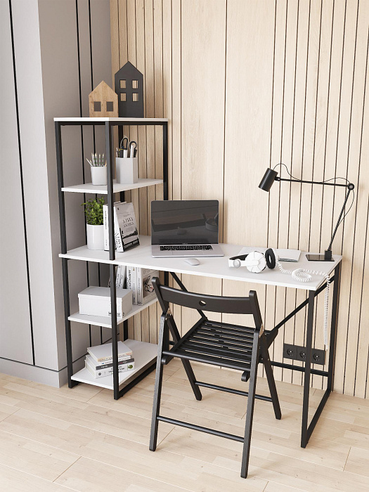 Стол-стеллаж лофт RIDBERG MEMPHIS NEW (White/Black) купить в интернет-магазине icover