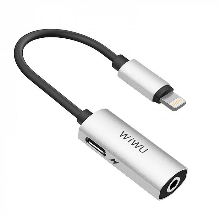 Переходник Wiwu LT01 Lightning - Lightning/3.5mm (Silver) купить в интернет-магазине icover